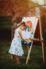 "Penelope paints" watercolor bow back dress 50% off retail was $68