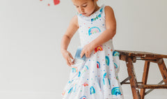 "Penelope paints" watercolor bow back dress 50% off retail was $68