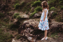 "Penelope paints" watercolor bow back dress 50% off retail was $68